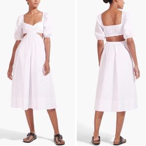 NWOT Staud Carina Cutout Midi Dress White